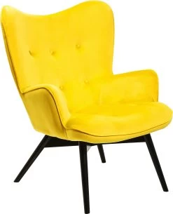 Sessel Black Vicky Velvet Yellow
