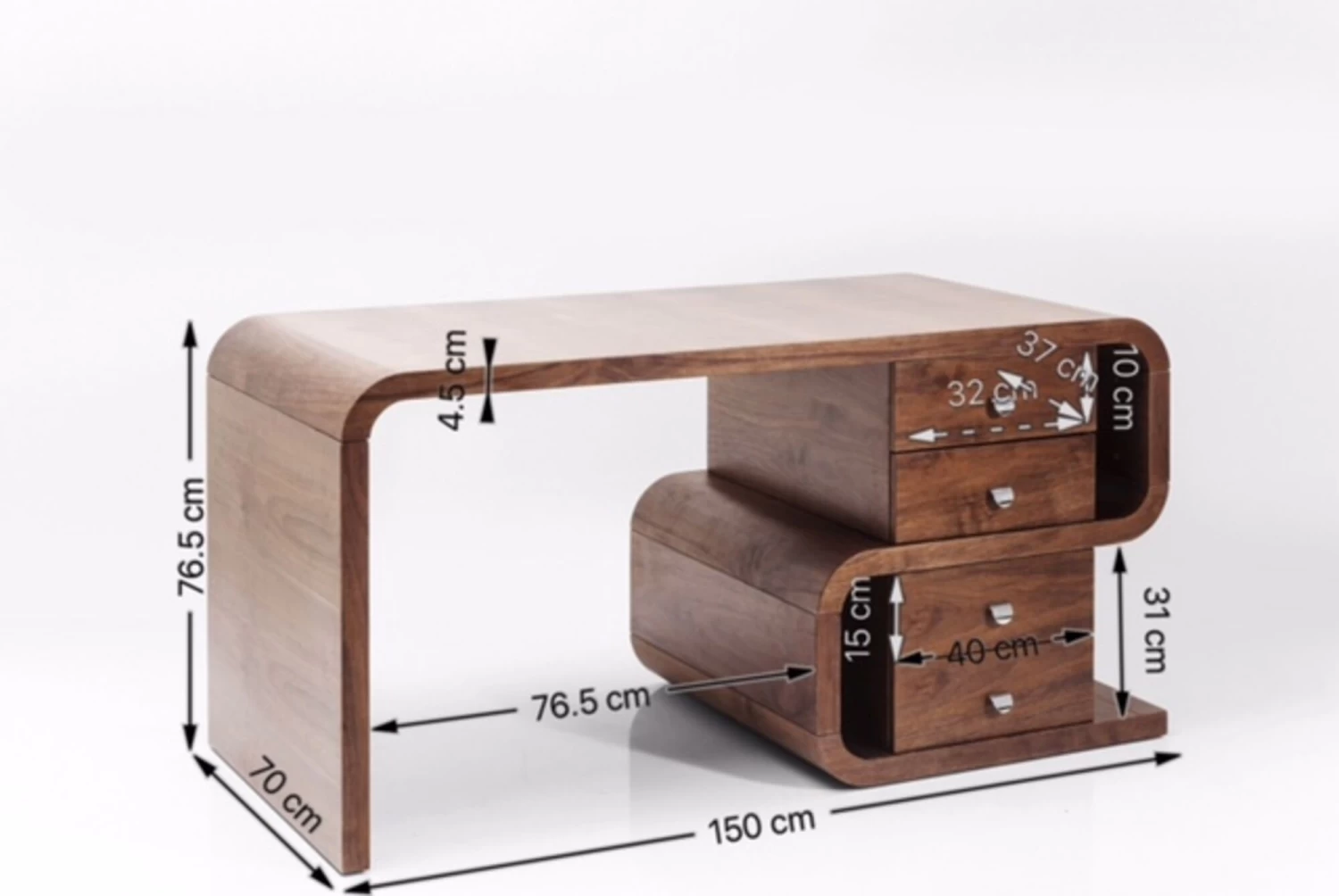 Schreibtisch Soft Snake Walnut 150x70cm 14 Schreibtisch Soft Snake Walnut 150x70cm – Bild 12