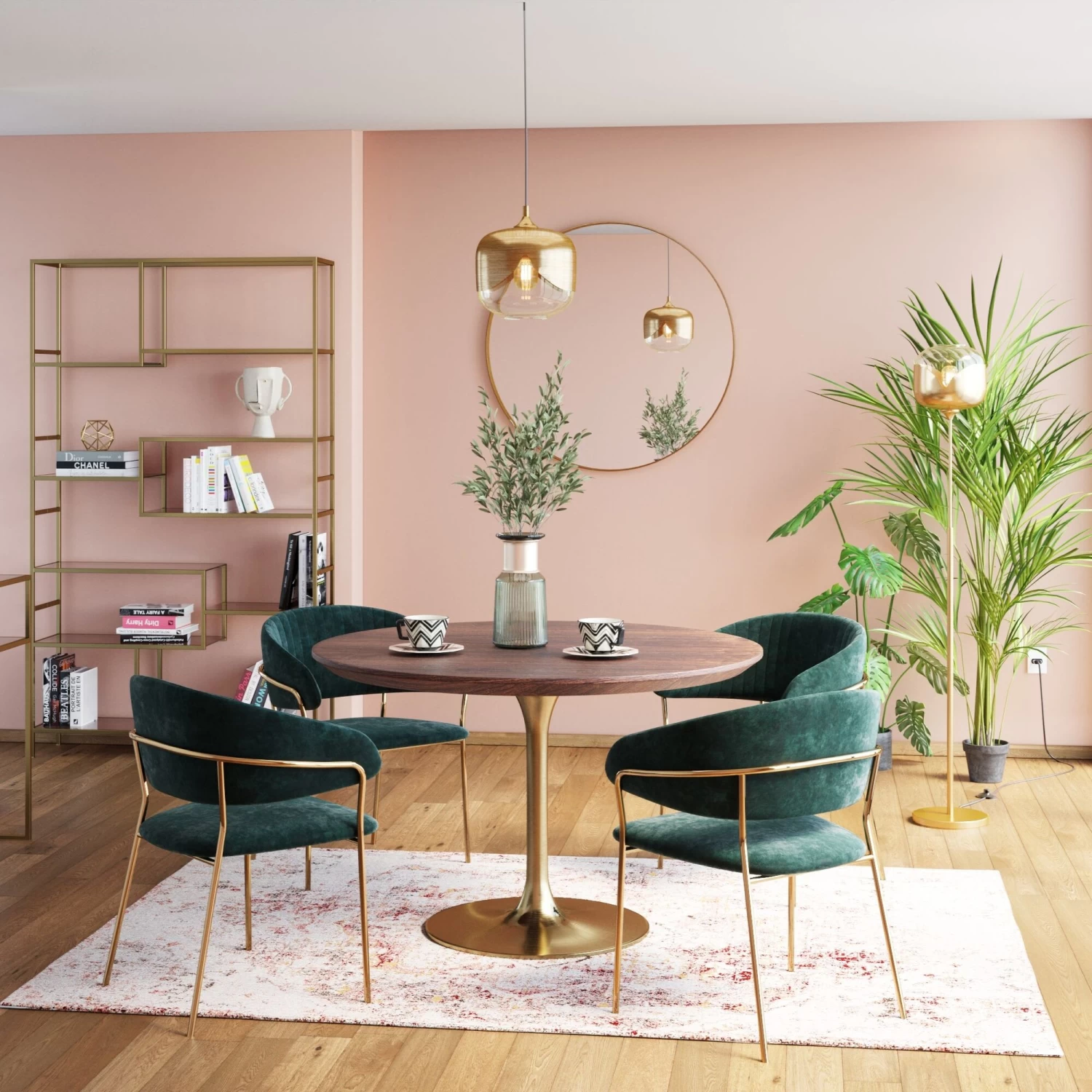 Tisch Invitation Set Walnuss Brass Ø120cm 3 Tisch Invitation Set Walnuss Brass Ø120cm