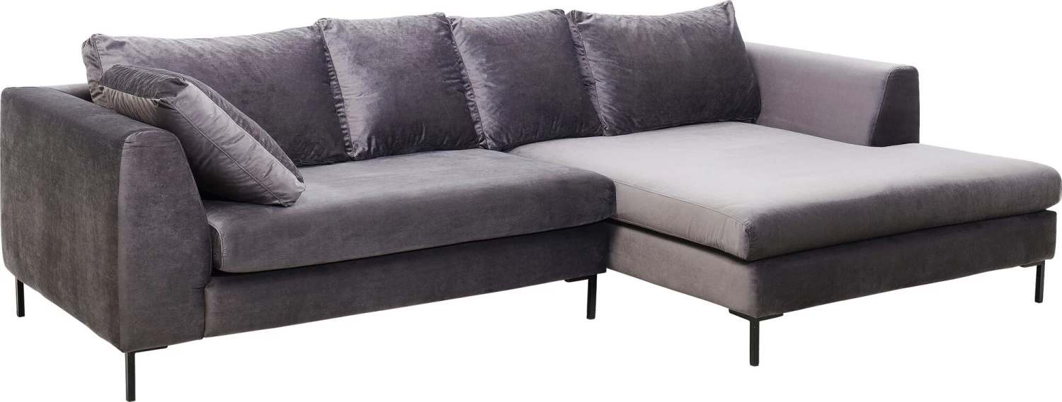Ecksofa Gianni Velvet Grau Rechts Schwarz 8 Ecksofa Gianni Velvet Grau Rechts Schwarz – Bild 6