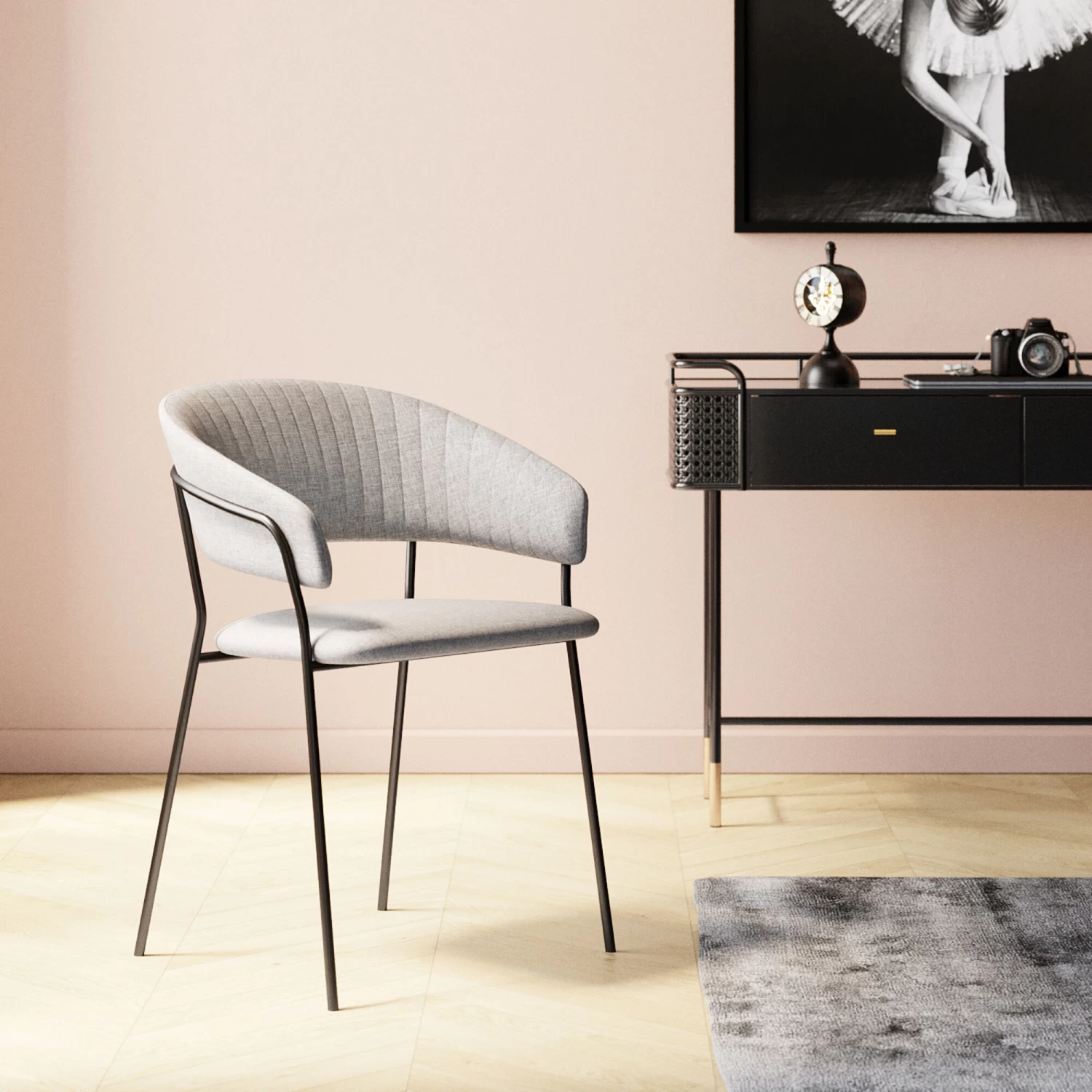 Armlehnstuhl Belle Beige (2/Set) 5 Armlehnstuhl Belle Beige (2/Set) – Bild 3