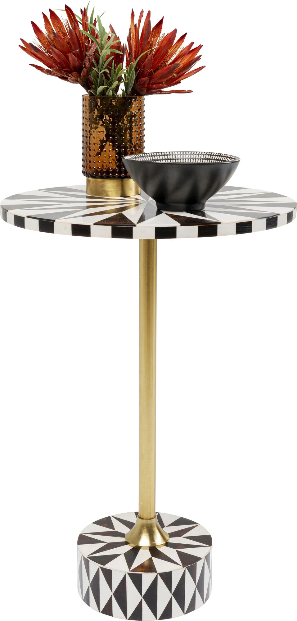 Beistelltisch Domero Star Braun Weiß Ø40cm 3 Beistelltisch Domero Star Braun Weiß Ø40cm