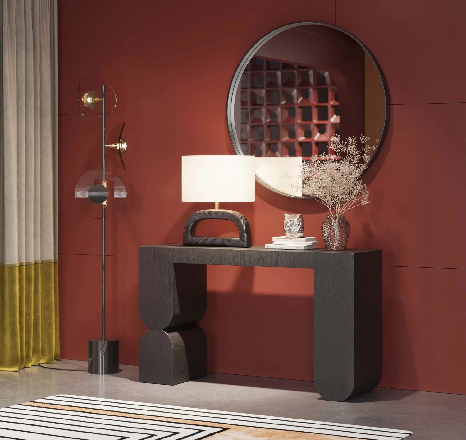 Konsole Curve Schwarz 120x76cm 4 Konsole Curve Schwarz 120x76cm – Bild 2