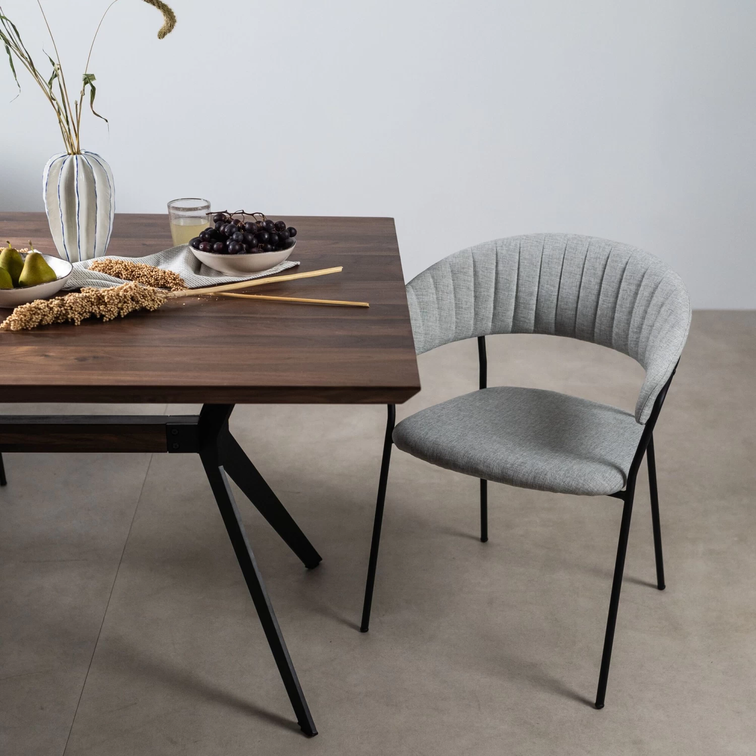 Armlehnstuhl Belle Hellgrau (2/Set) 3 Armlehnstuhl Belle Hellgrau (2/Set)