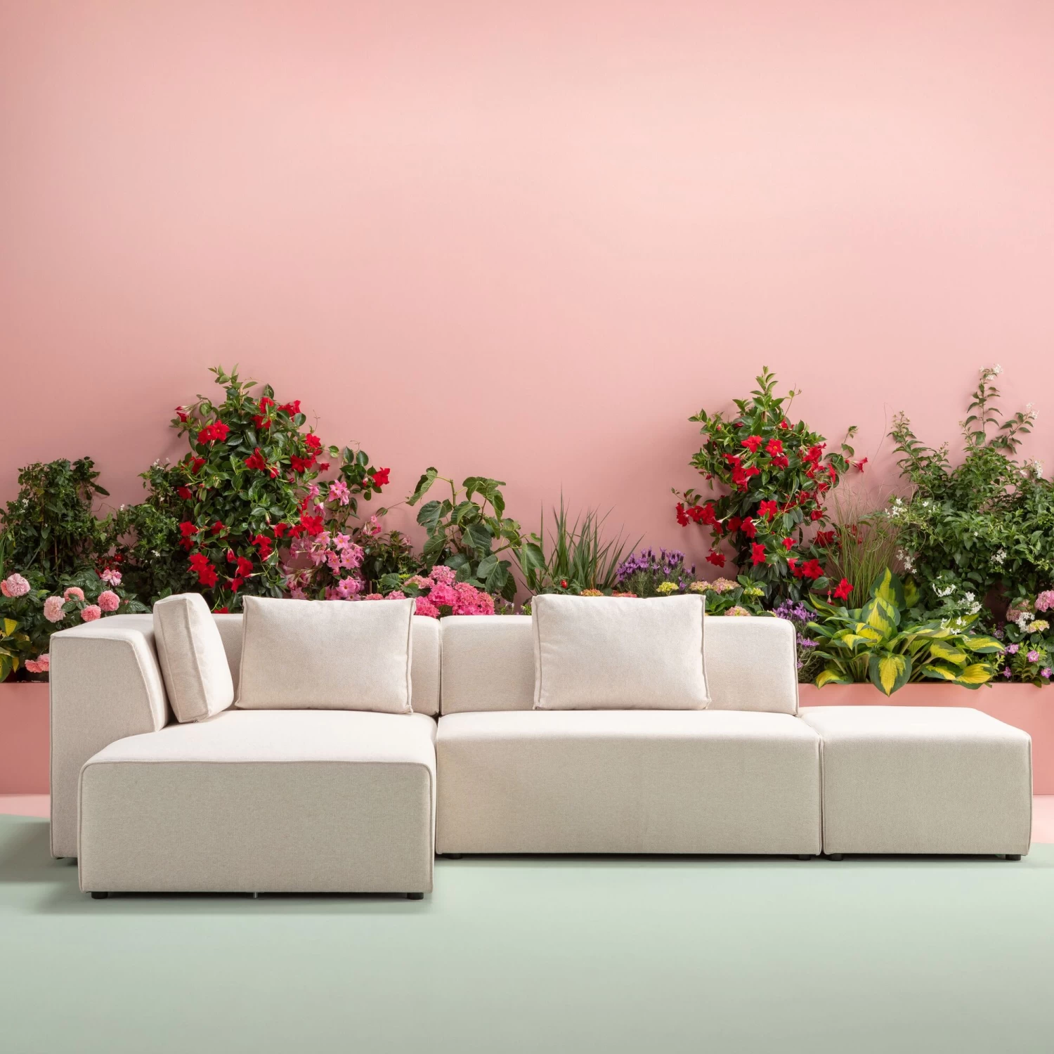 Ecksofa Infinity Ottomane Creme Links 3 Ecksofa Infinity Ottomane Creme Links