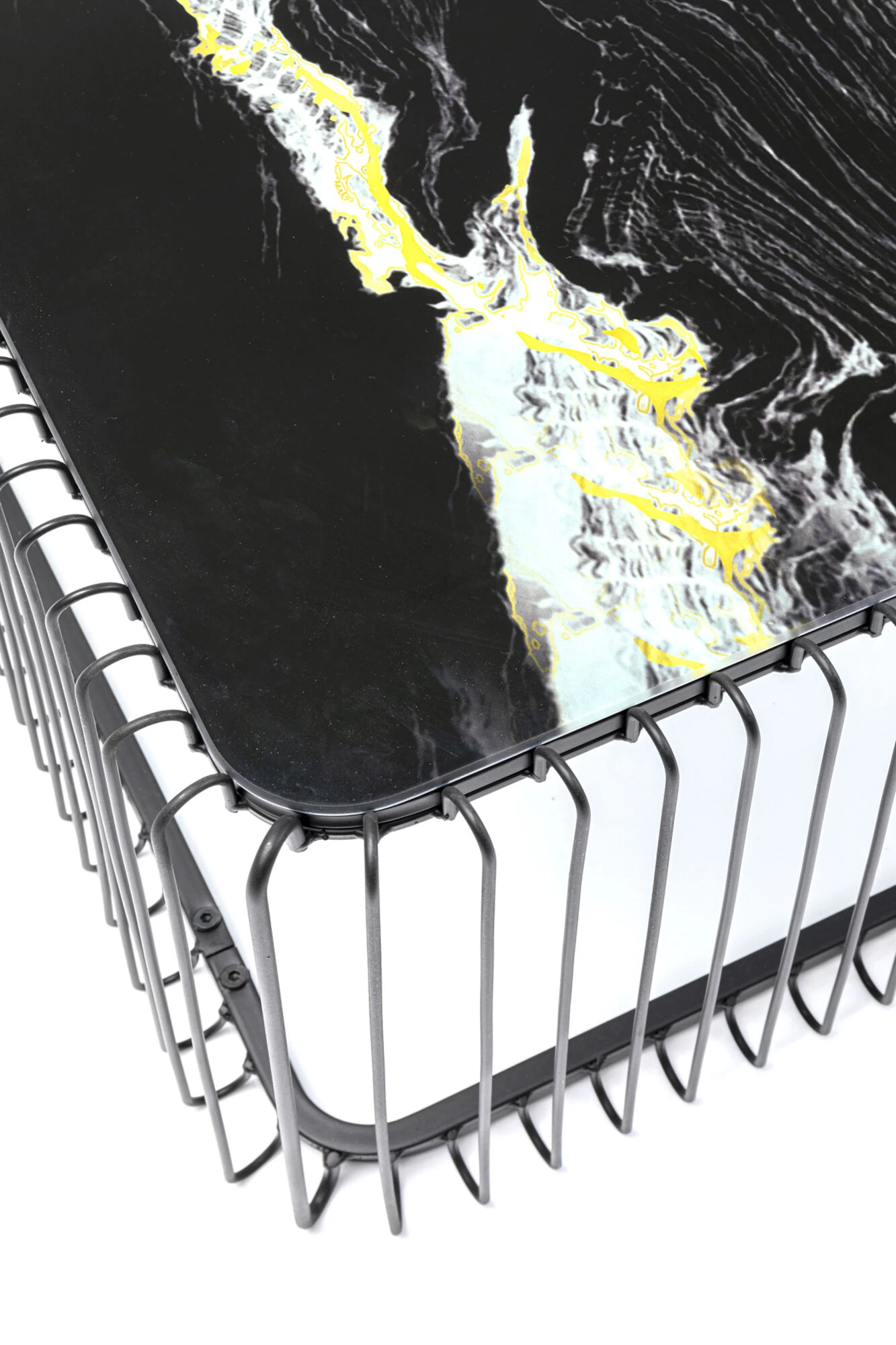 Couchtisch Wire Glas Marble Schwarz 145x70cm 9 Couchtisch Wire Glas Marble Schwarz 145x70cm – Bild 7