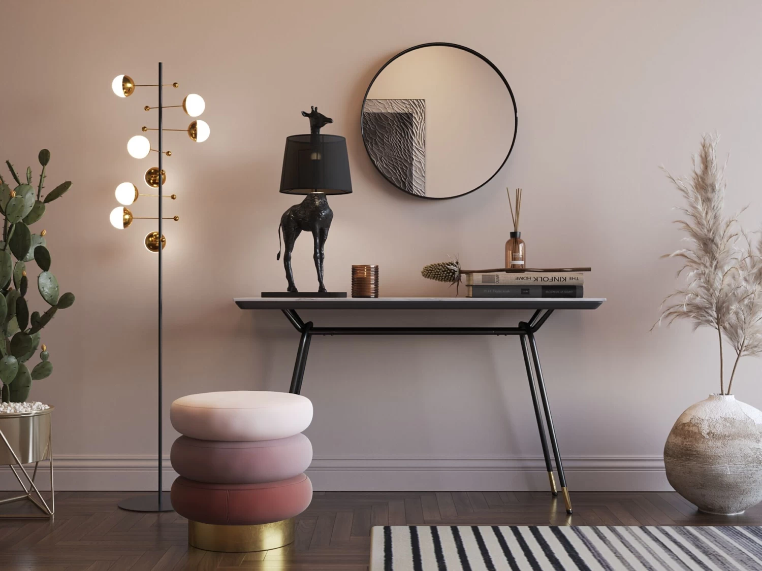 Hocker Sandwich Rose Ø45cm 4 Hocker Sandwich Rose Ø45cm – Bild 2