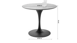 Tisch Invitation Set Walnuss Schwarz Ø90cm