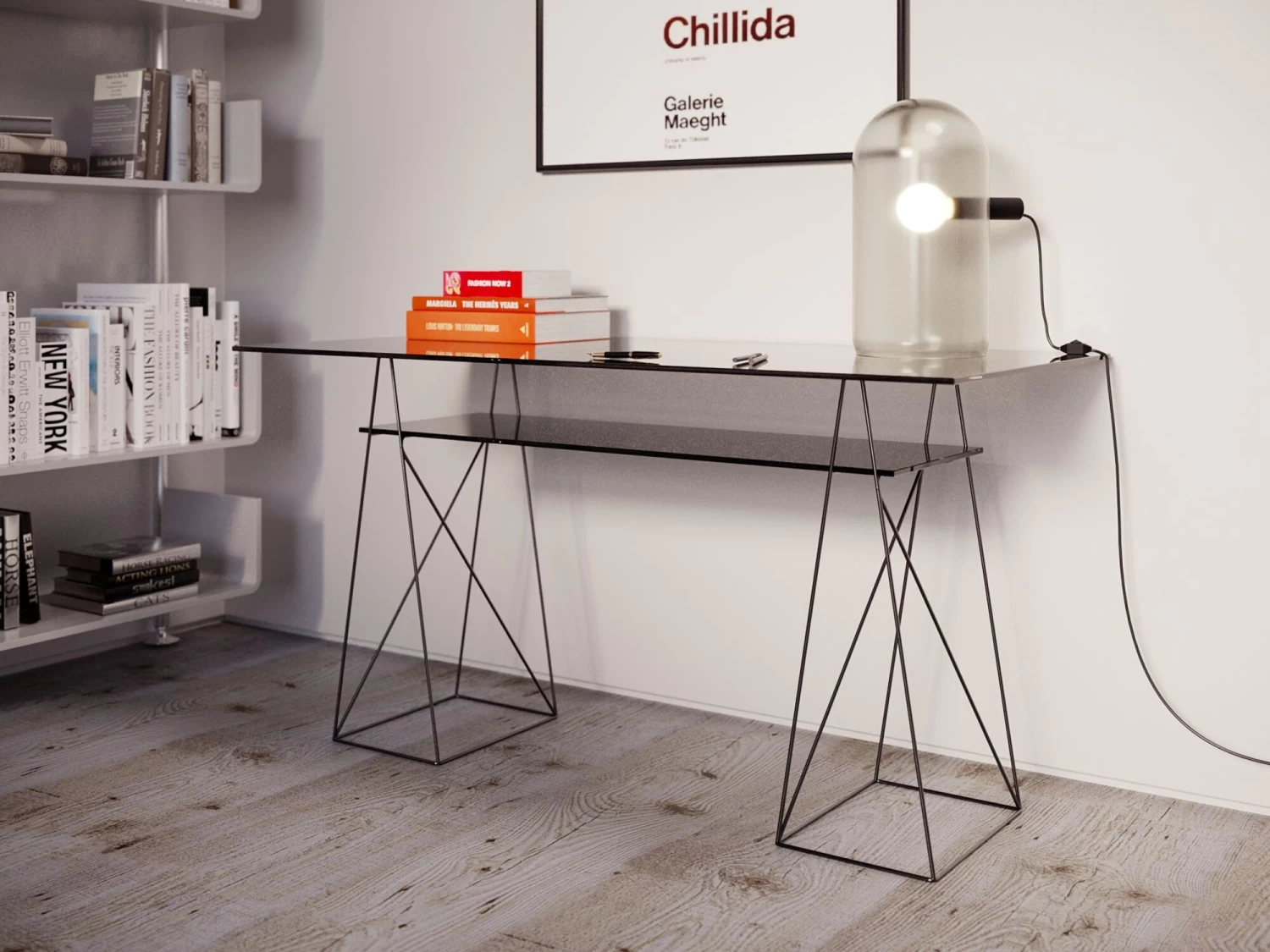 Tisch Polar Schwarz 8mm ESG 135x65cm 5 Tisch Polar Schwarz 8mm ESG 135x65cm – Bild 3