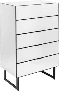 Kommode Soran 5 Schübe Schwarz 65x114cm