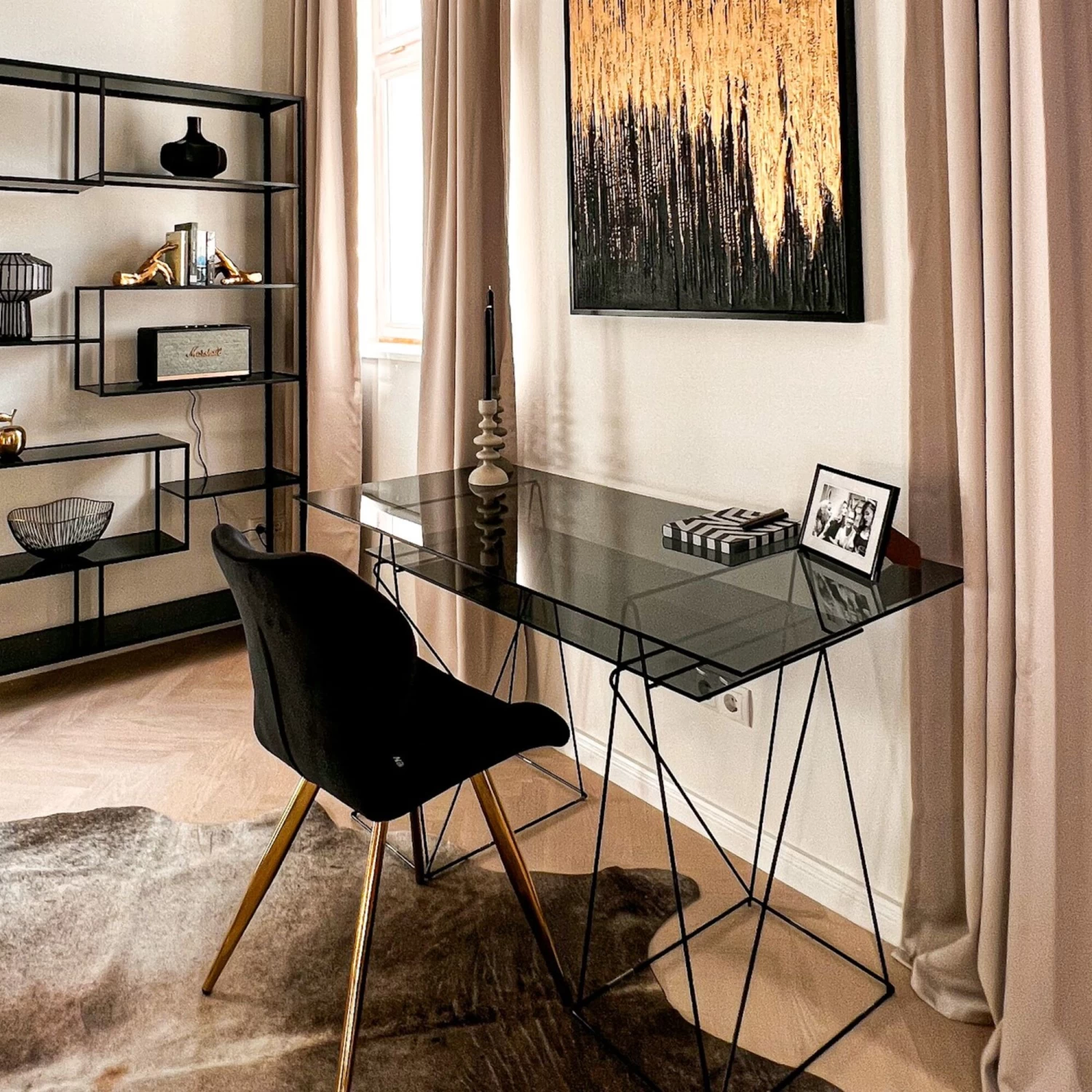 Tisch Polar Schwarz 8mm ESG 135x65cm 3 Tisch Polar Schwarz 8mm ESG 135x65cm