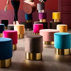 Hocker Cherry Rose Brass Ø35cm