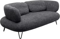 Sofa 2-Sitzer Peppo Melange Schwarz 182cm