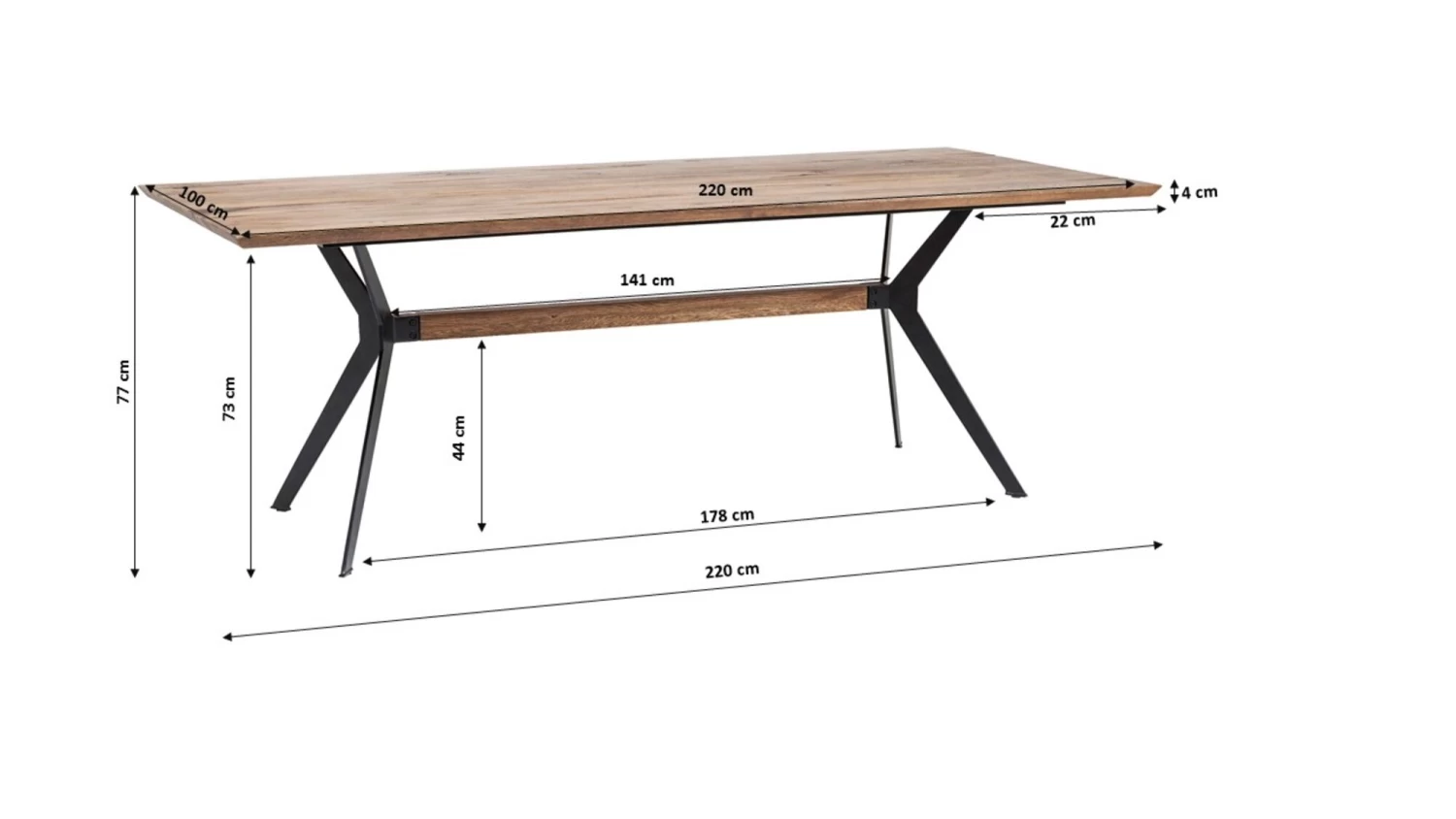 Tisch Downtown Eiche 100x220cm 20 Tisch Downtown Eiche 100x220cm – Bild 18