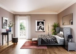 Boxspringbett Benito Moon Grau 160x200cm