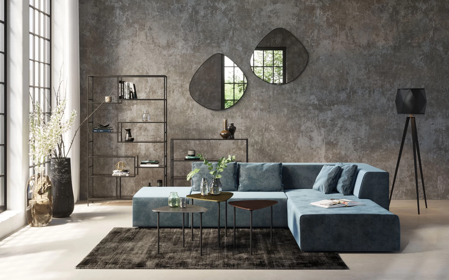 Regal Loft Schwarz 115x195cm 17 Regal Loft Schwarz 115x195cm – Bild 15