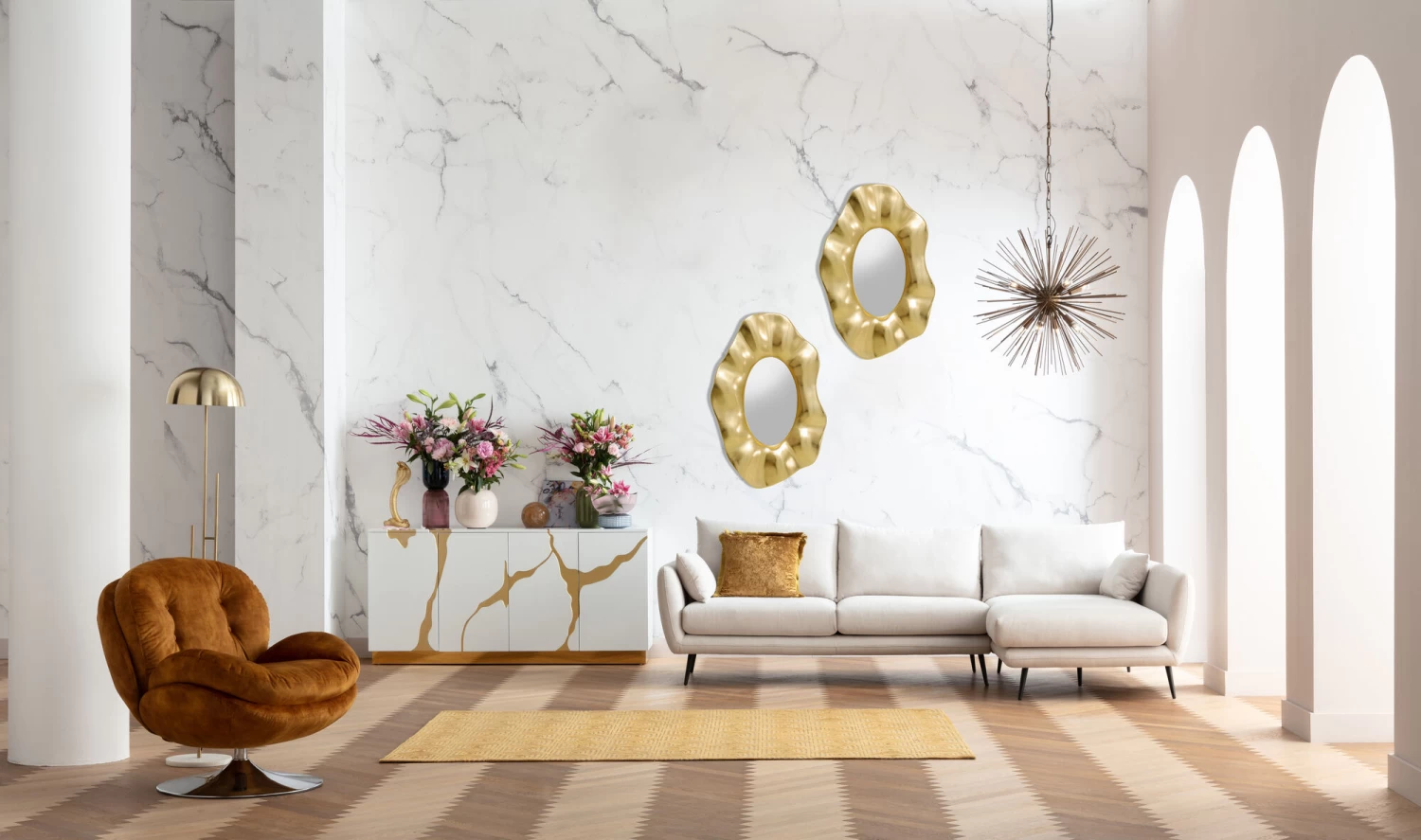 Wandspiegel Riley Gold 150x98cm 5 Wandspiegel Riley Gold 150x98cm – Bild 3