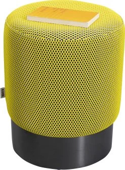 Hocker Jody Gelb Schwarz Mesh Schwarz Ø35cm