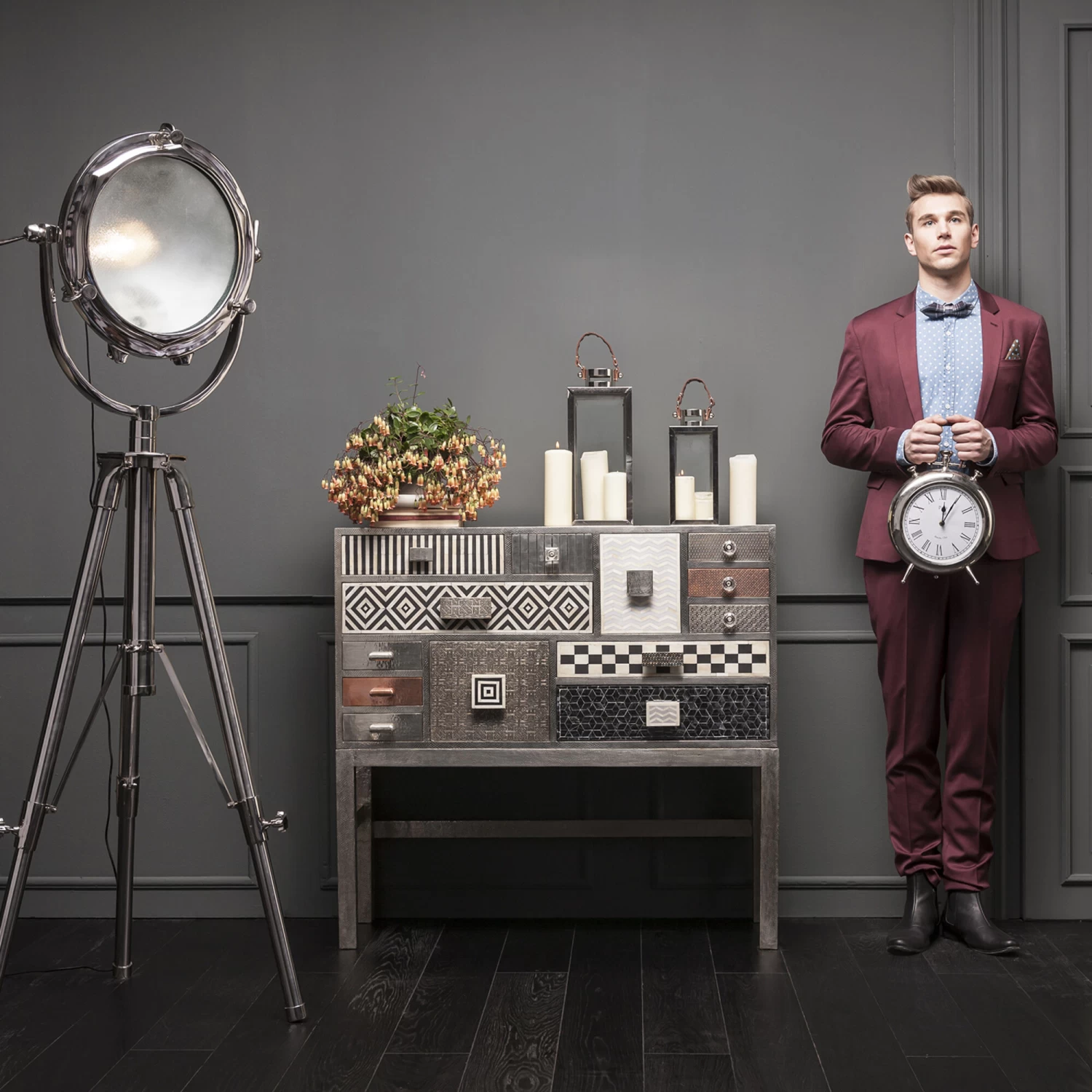 Hochkommode Chalet Silber 13 Schübe 3 Hochkommode Chalet Silber 13 Schübe – Bild 2