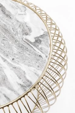 Beistelltisch Beam Grau Marmor Brass Ø43cm