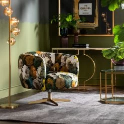 Drehsessel Peony Flower Gelb