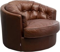 Drehsessel Music Hall Leder Braun