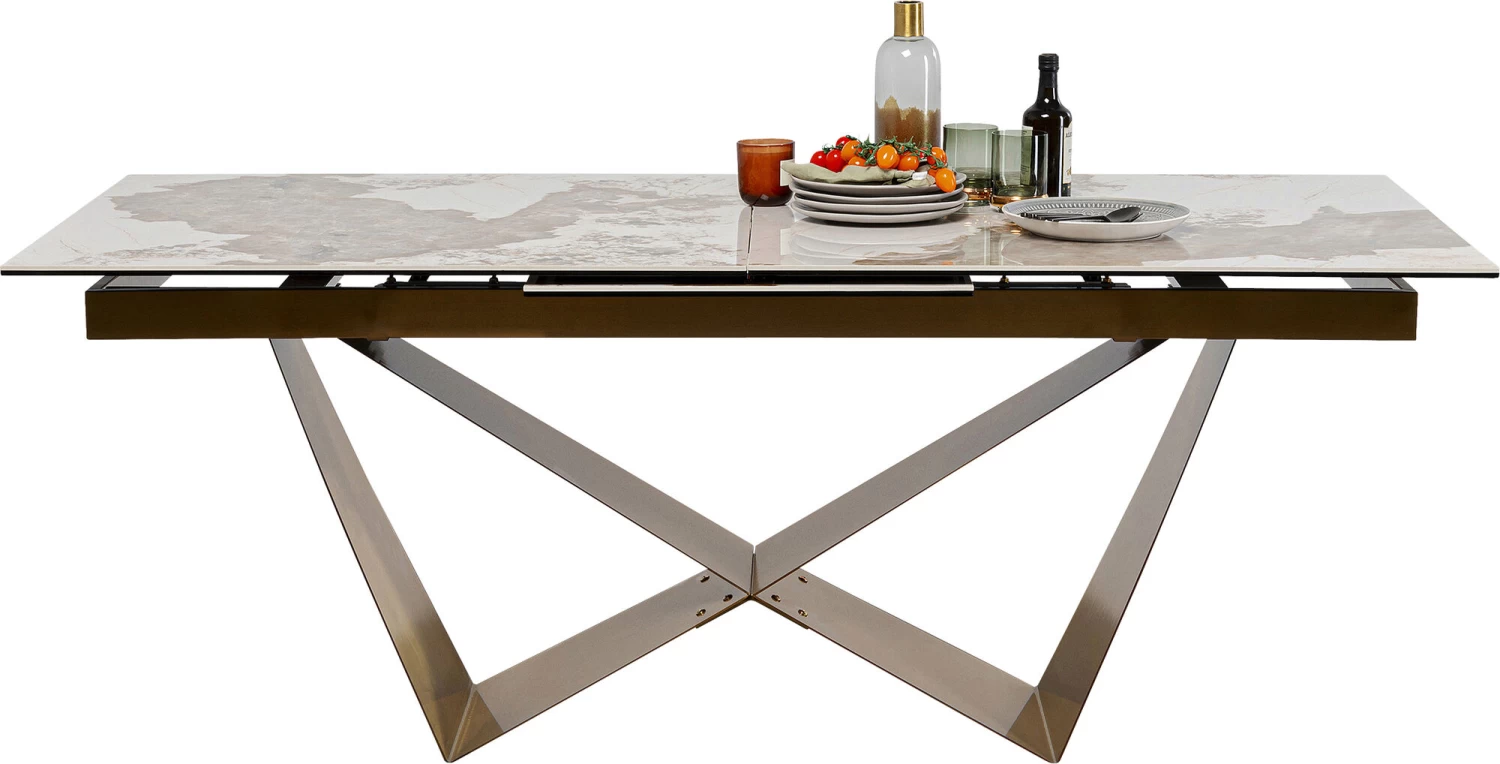 Ausziehtisch Connesso Brass 200(+60)x100cm 4 Ausziehtisch Connesso Brass 200(+60)x100cm – Bild 2