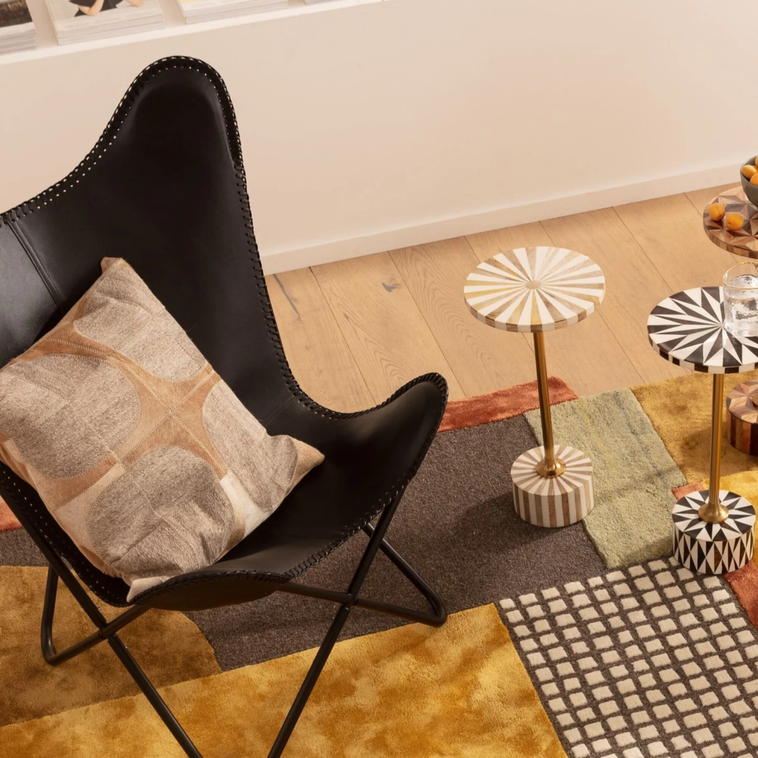 Beistelltisch Domero Cirque Gold Weiß Ø25cm 3 Beistelltisch Domero Cirque Gold Weiß Ø25cm