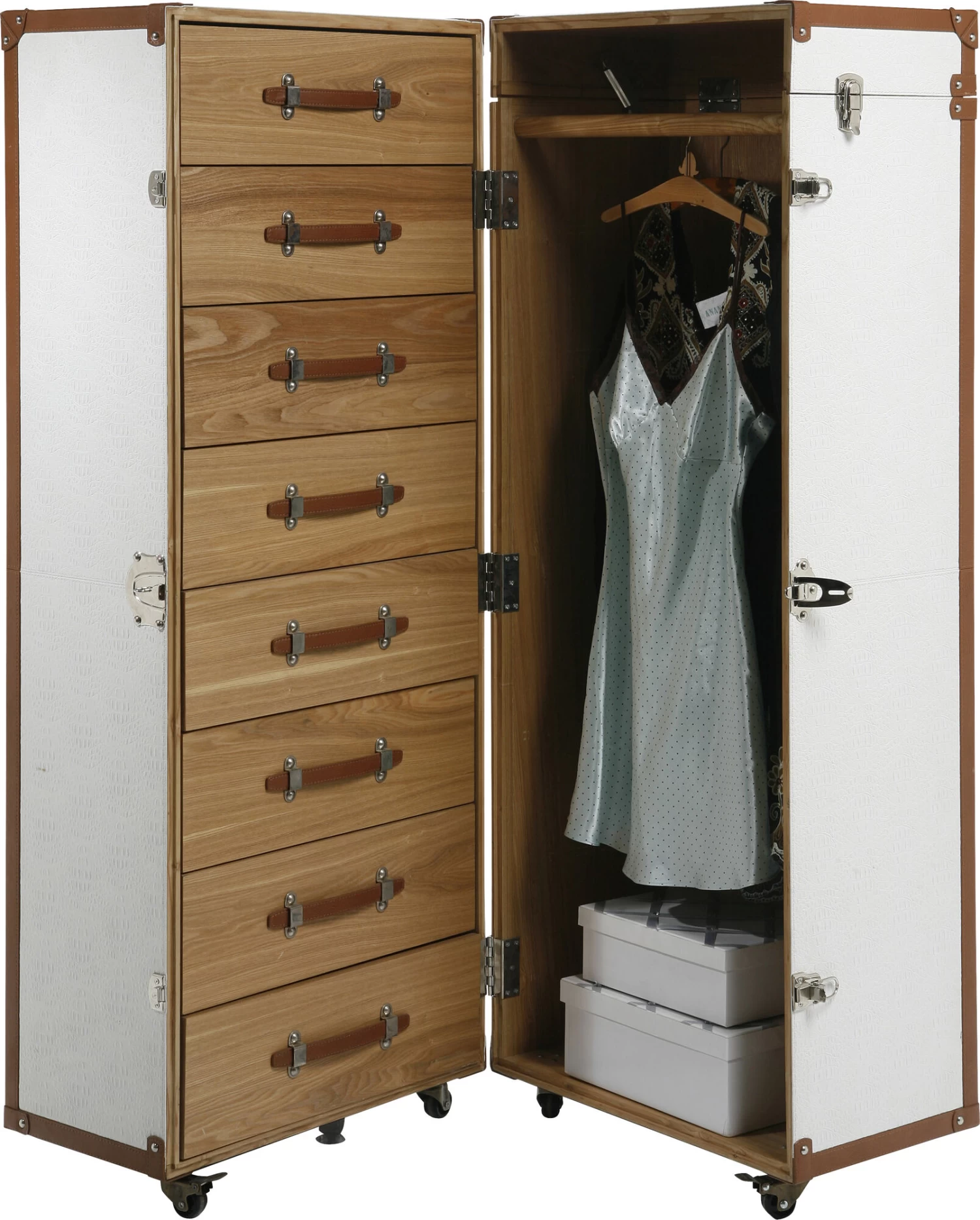 Schrankkoffer Croco White Cosmopolitan 4 Schrankkoffer Croco White Cosmopolitan – Bild 2