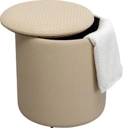 Hocker Venezia Storage Beige Ø40cm