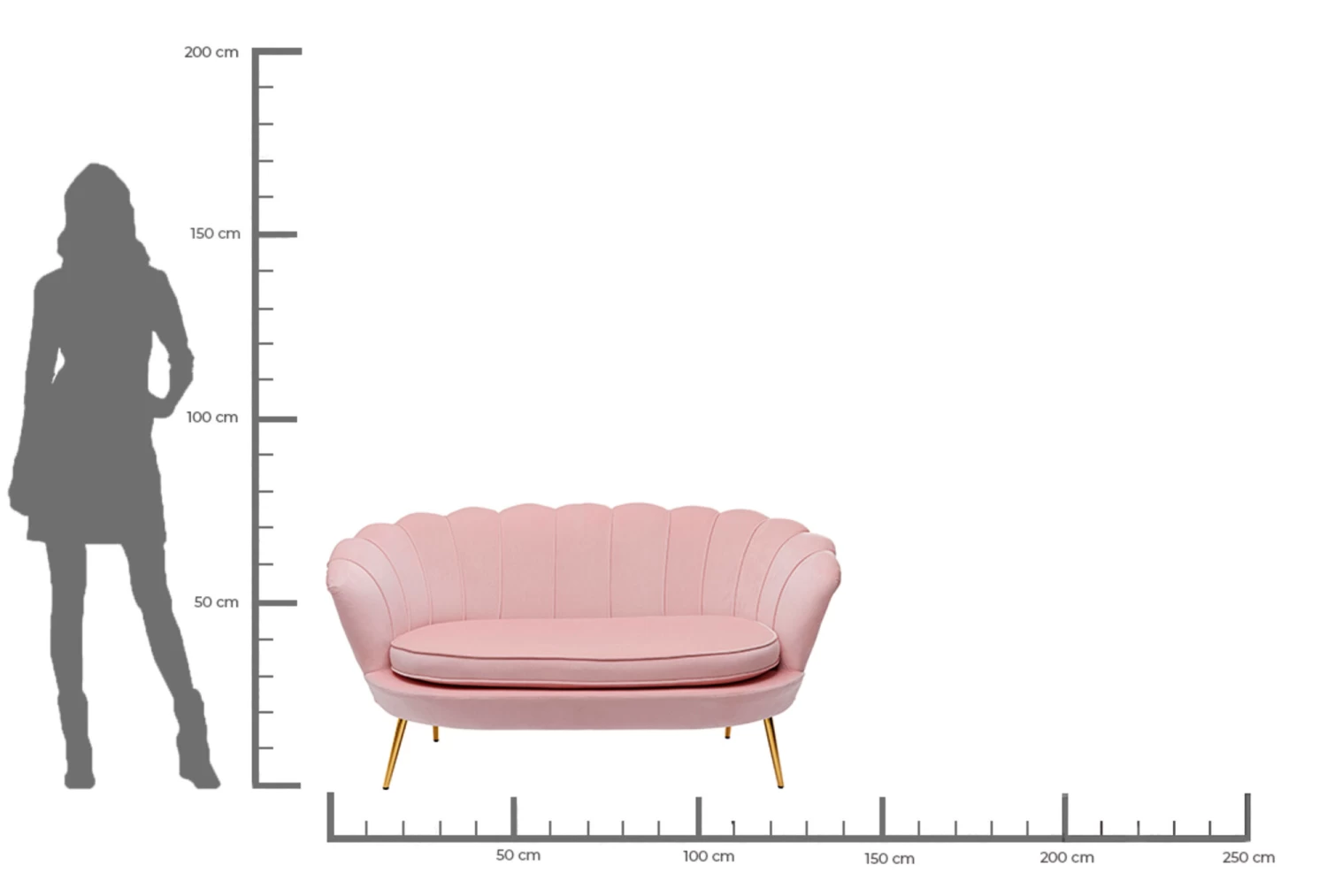 Sofa Water Lily 2-Sitzer Gold Rosa 10 Sofa Water Lily 2-Sitzer Gold Rosa – Bild 8