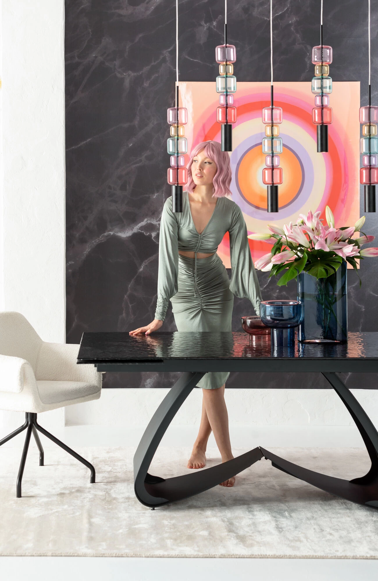 Ausziehtisch Bellagio Glas 180(40+40)x95cm 7 Ausziehtisch Bellagio Glas 180(40+40)x95cm – Bild 5