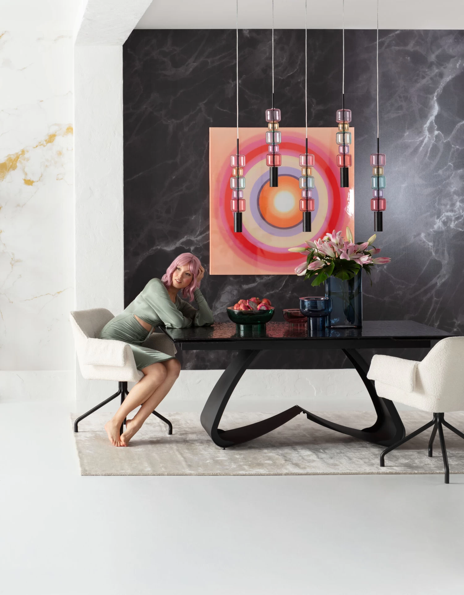 Ausziehtisch Bellagio Glas 180(40+40)x95cm 3 Ausziehtisch Bellagio Glas 180(40+40)x95cm