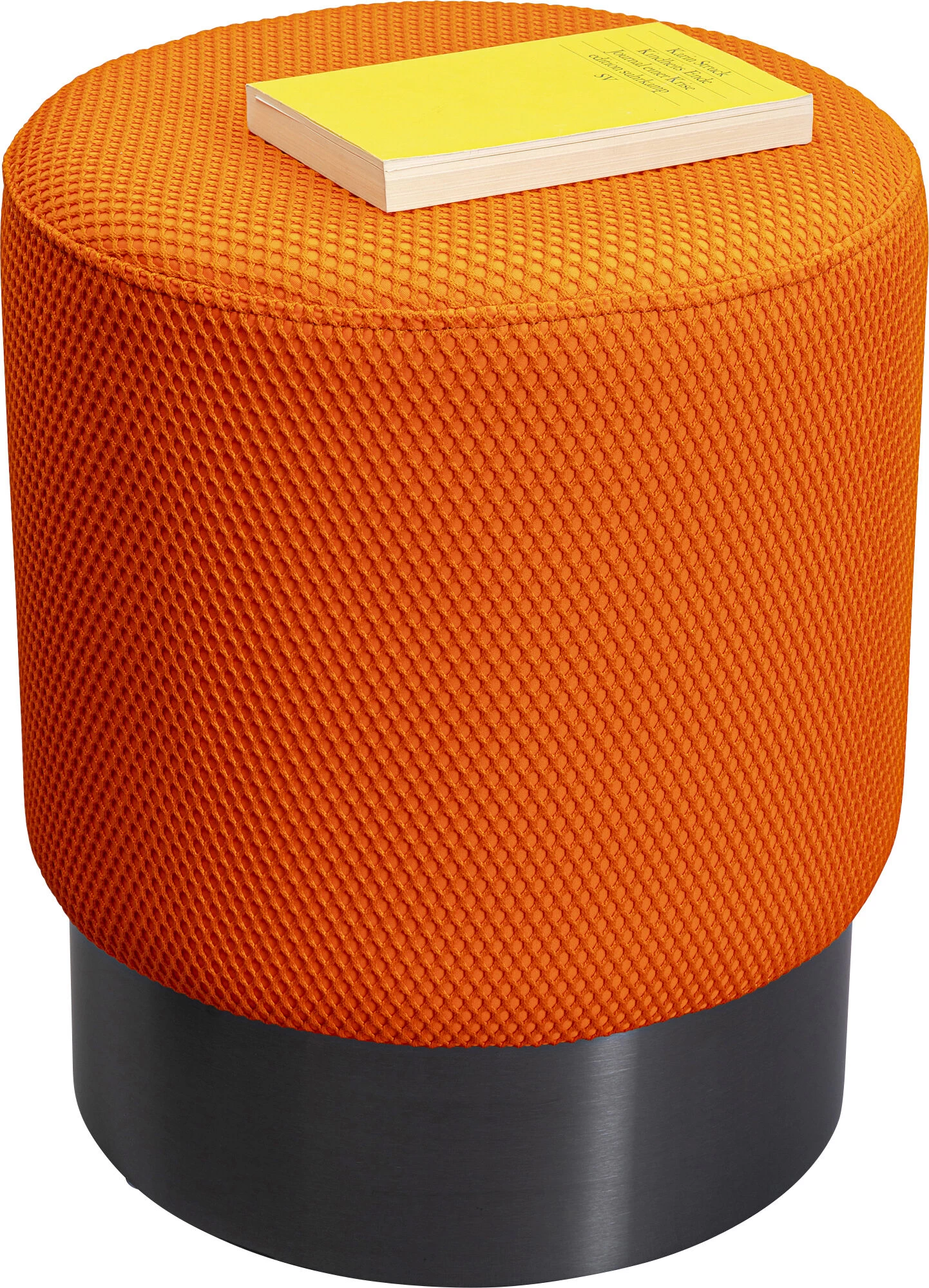 Hocker Jody Orange Mesh Schwarz Ø35cm 4 Hocker Jody Orange Mesh Schwarz Ø35cm – Bild 2