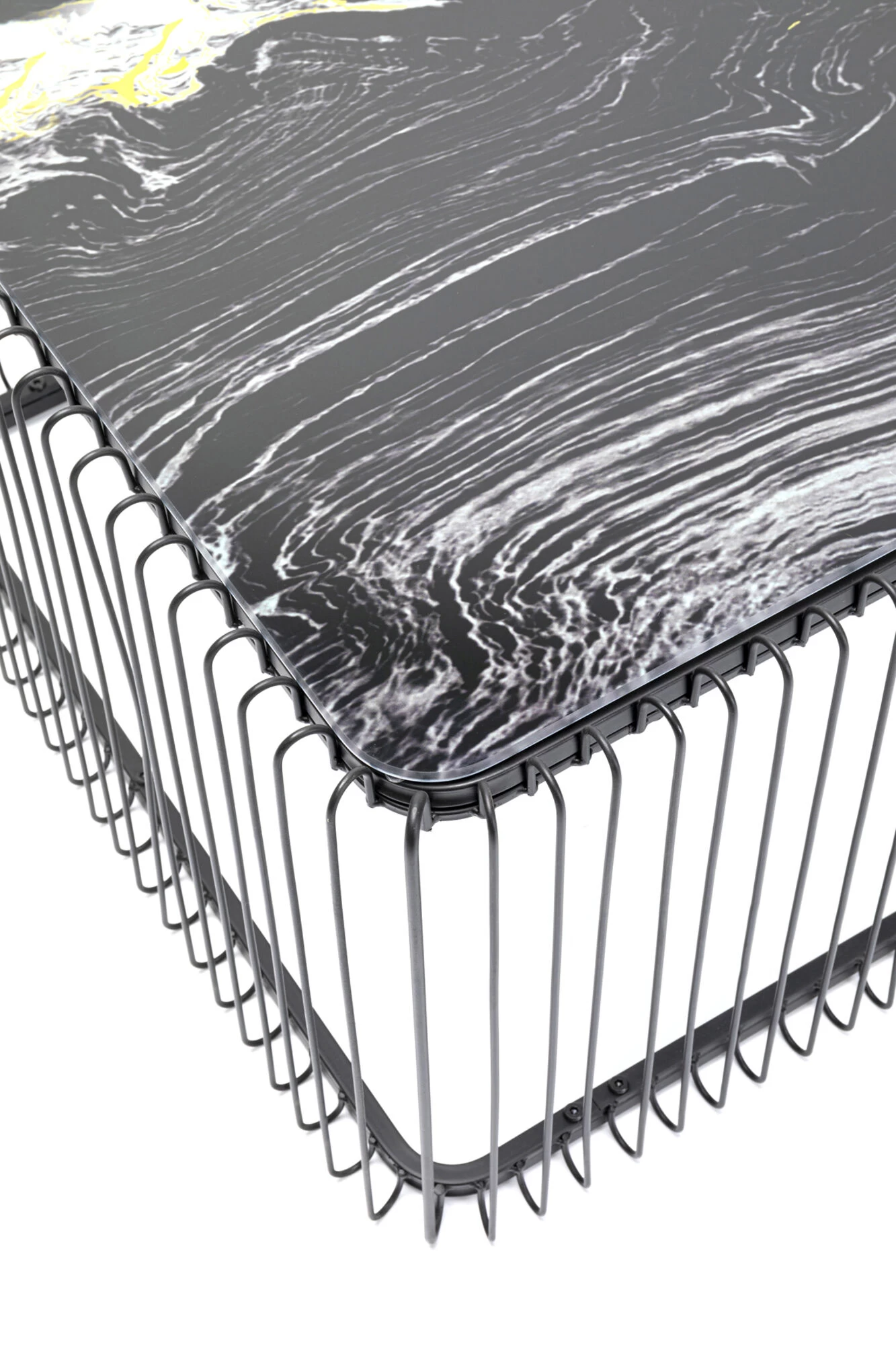 Couchtisch Wire Glas Marble Schwarz 145x70cm 8 Couchtisch Wire Glas Marble Schwarz 145x70cm – Bild 6