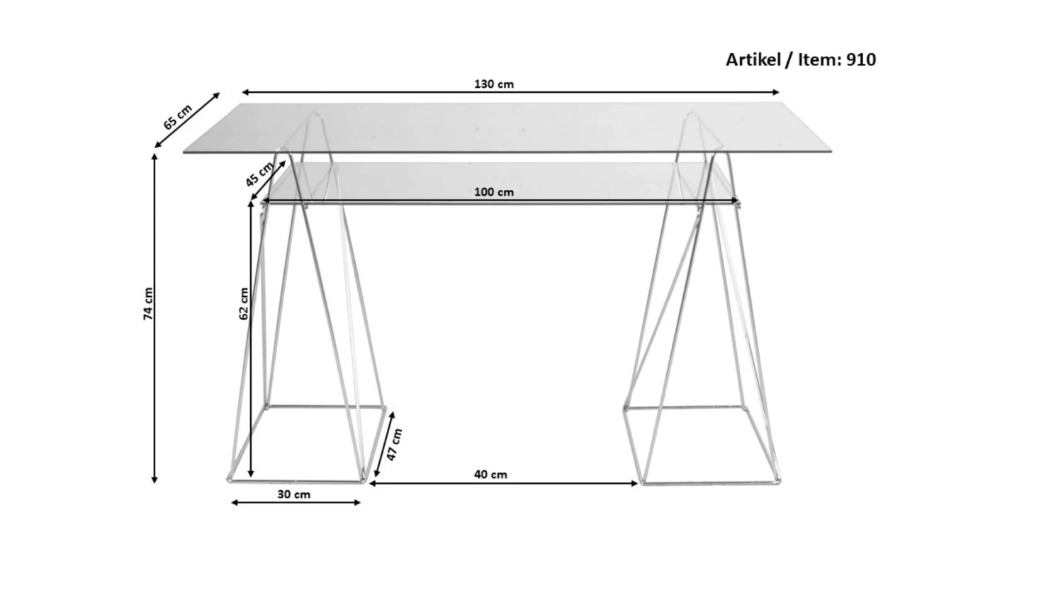 Tisch Polar Schwarz 8mm ESG 135x65cm 8 Tisch Polar Schwarz 8mm ESG 135x65cm – Bild 6