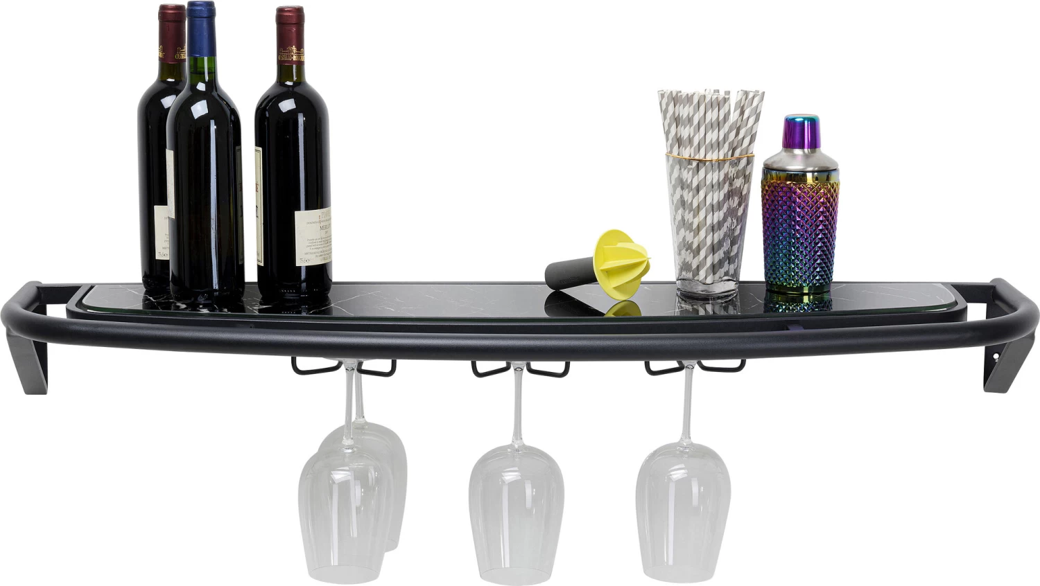 Wandregal Treviso Schwarz 120x10cm 10 Wandregal Treviso Schwarz 120x10cm – Bild 8