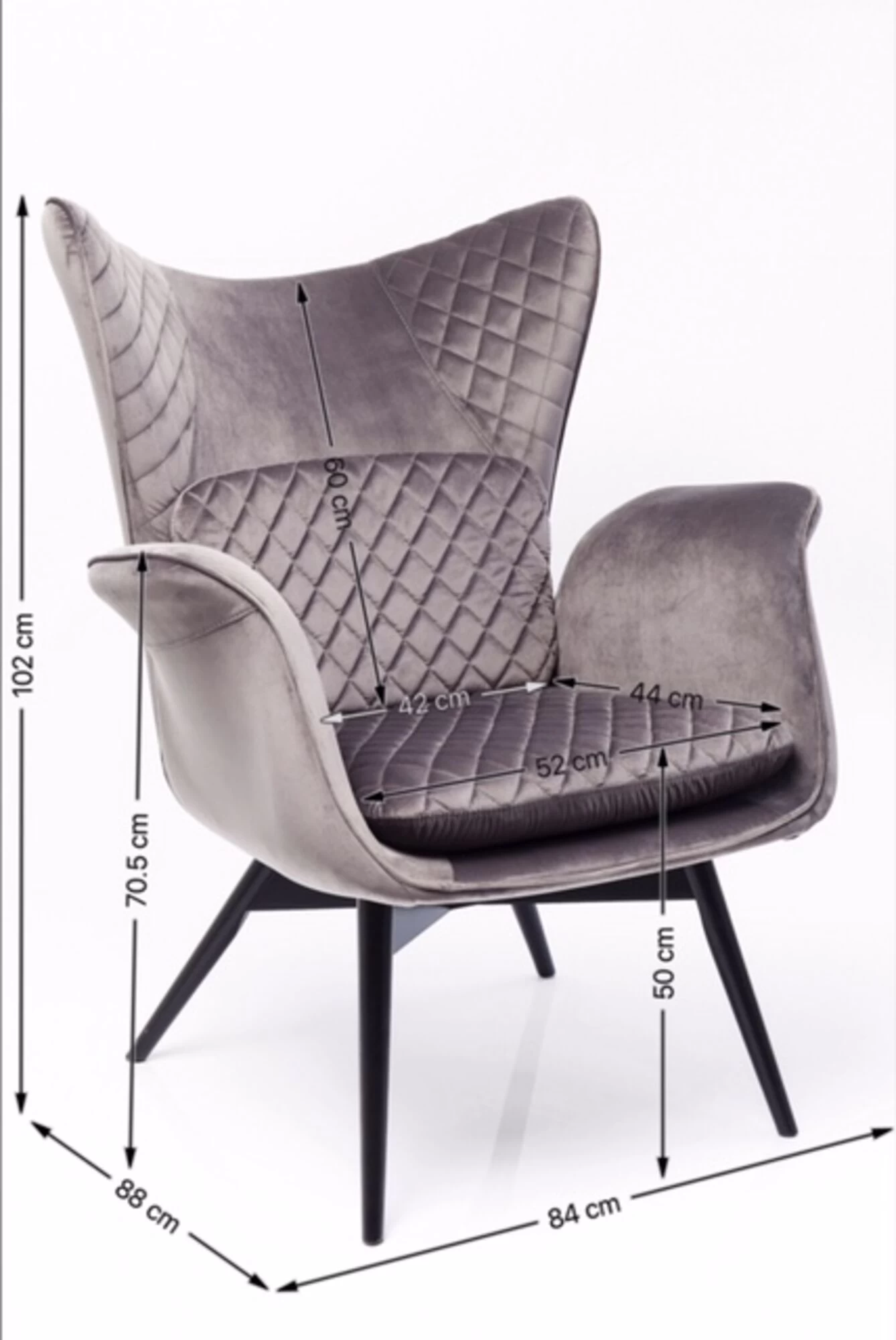 Sessel Tudor Velvet Silbergrau 17 Sessel Tudor Velvet Silbergrau – Bild 15