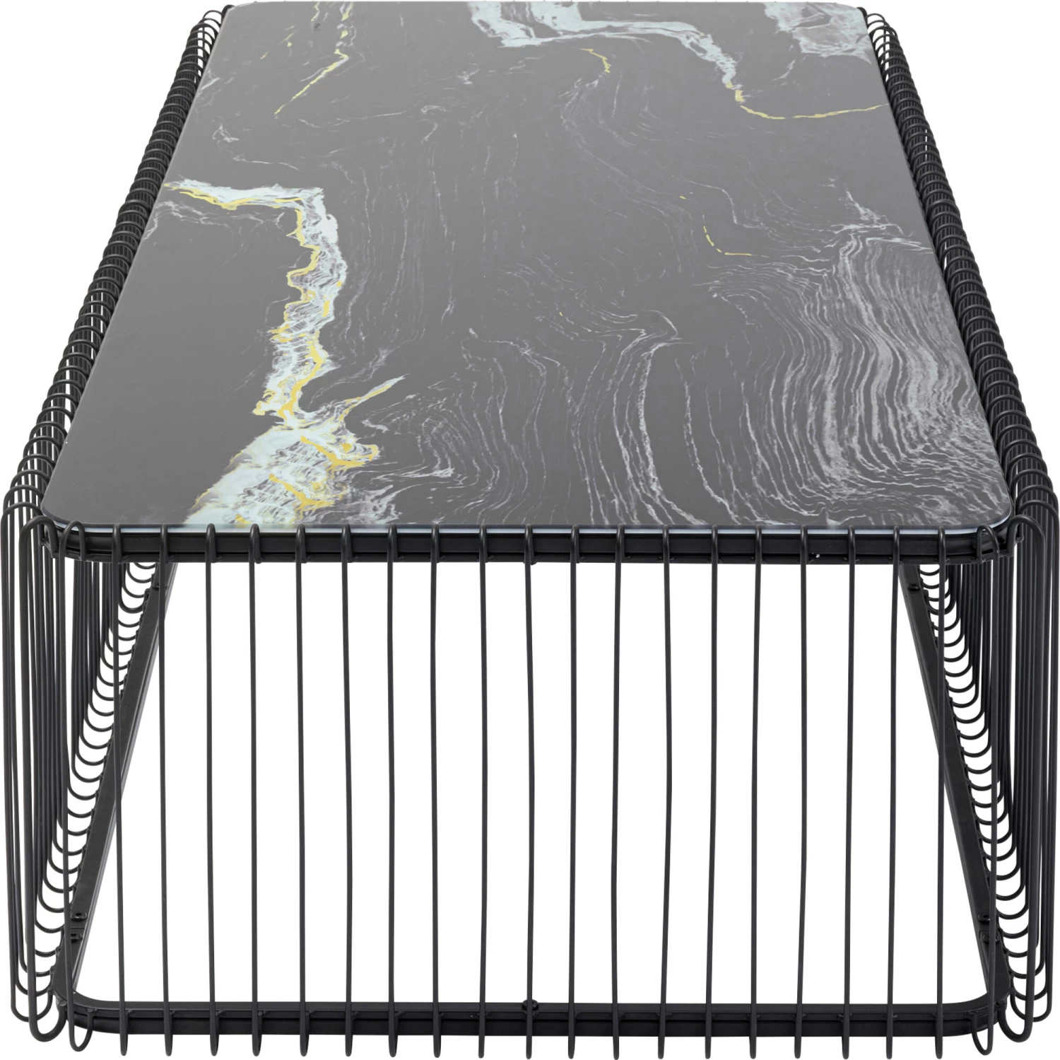 Couchtisch Wire Glas Marble Schwarz 145x70cm 5 Couchtisch Wire Glas Marble Schwarz 145x70cm – Bild 3